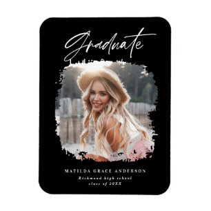 Magnet Flexible Script photo moderne graduation noir et blanc