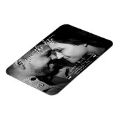 Magnet Flexible Script photo noir et blanc Enregistrer le Mariage  (Côté Gauche)