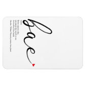 Magnet Flexible Script Red Love Coeur Bae Définition (Horizontal)