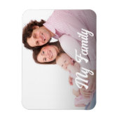 Magnet Flexible script rétro blanc élégant, photo de vacances (Vertical)