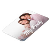 Magnet Flexible script rétro blanc élégant, photo de vacances (Côté Gauche)