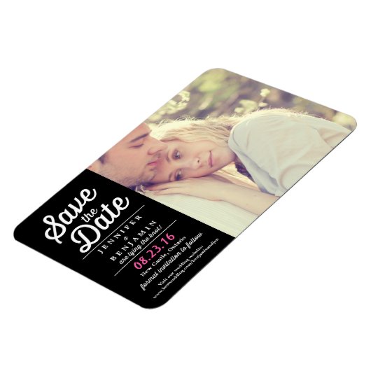 Magnet Flexible Script rétro Enregistrer l'aimant photo de date (Côté Gauche)