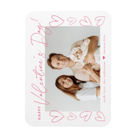 Magnet Flexible Script rose moderne Photo Saint Valentin (Vertical)