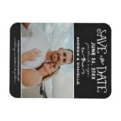 Magnet Flexible Script rustique Chalkboard Mariage Black Photo (Horizontal)