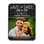 Magnet Flexible Script rustique Chalkboard Mariage Black Photo (Vertical)