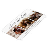 Magnet Flexible Script rustique Trois photos Enregistrer la date 4 (Côté Gauche)