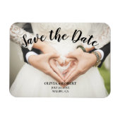 Magnet Flexible Script simple - coeur Enregistrer la date (Horizontal)