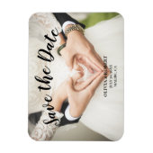 Magnet Flexible Script simple - coeur Enregistrer la date (Vertical)