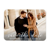 Magnet Flexible Script tendance moderne Enregistrer la date | Phot (Horizontal)