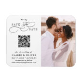 Magnet Flexible Script Tourbillonnant romantique QR Code Enregistr (Horizontal)