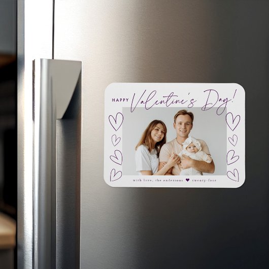 Magnet Flexible Script violet moderne photo de la Saint Valentin