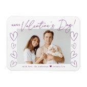 Magnet Flexible Script violet moderne photo de la Saint Valentin (Horizontal)