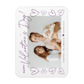 Magnet Flexible Script violet moderne photo de la Saint Valentin (Vertical)