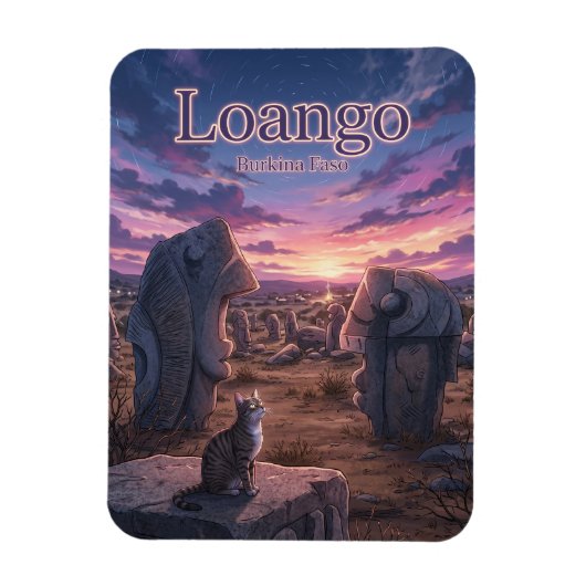 Magnet Flexible Sculpture sur granit, Loango Burkina Faso (Vertical)