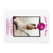 Magnet Flexible Seal photo en cire rose chaud Mariage Enregistrer  (Horizontal)