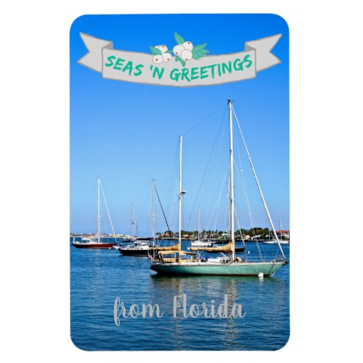 Magnet Flexible Seas n Salutations de Floride Bateaux à voile sur (Vertical)