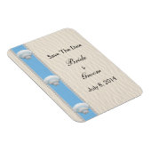 Magnet Flexible Seashell Beach Wedding Enregistrer La Date (Côté Droit)