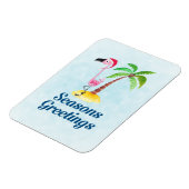Magnet Flexible Seasons Greetings Pink Flamingo in Santa Hat (Côté Gauche)