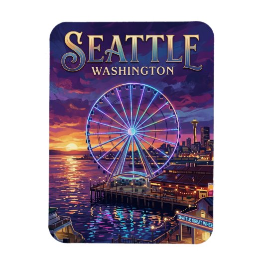 Magnet Flexible Seattle Great Wheel USA (Vertical)