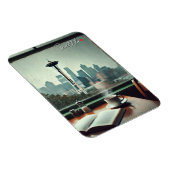 Magnet Flexible Seattle Washington Rain Love Coffee (Côté Droit)