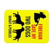 Magnet Flexible Sécurité incendie à deux chiens sur mesure (Horizontal)