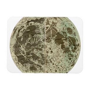 Magnet Flexible Selenographie de Bowles ou une carte de la Lune -