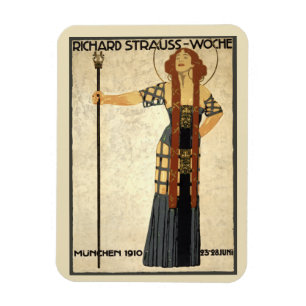 Magnet Flexible Semaine Vintage Art Nouveau Richard Strauss, Munic