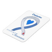 Magnet Flexible Sensibilisation au diabète Ruban Coeur Réfrigérate (Côté Gauche)