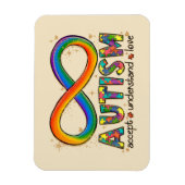 Magnet Flexible Sensibilisation sur l'autisme Accepter, Amour, Com (Vertical)