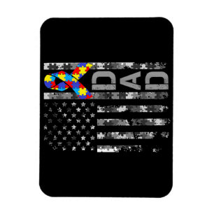 Magnet Flexible Sensibilisation sur l'autisme Papa USA Drapeau Fêt