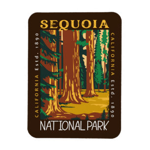 Magnet Flexible Sequoia National Park California Retro perturbé