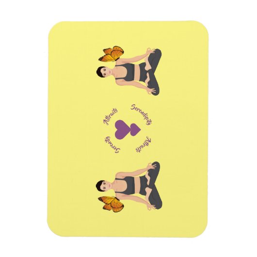 Magnet Flexible Sérénité Attire Serendipity Yoga Butterfly Love (Vertical)