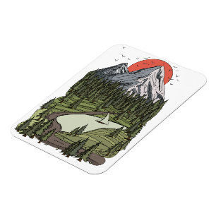Magnet Flexible Sérénité du lac de montagne : l'aventure du couche