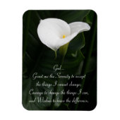 Magnet Flexible Serenity Prayer Calla Lily Floral (Vertical)