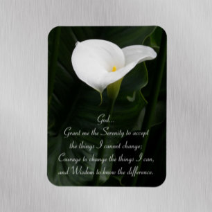 Magnet Flexible Serenity Prayer Calla Lily Floral