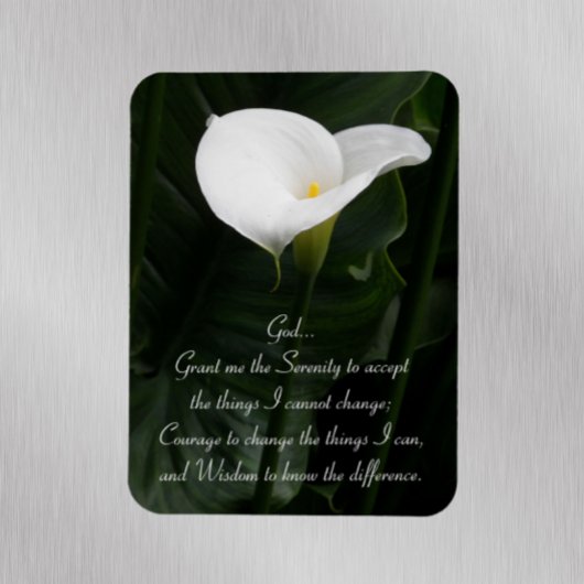 Magnet Flexible Serenity Prayer Calla Lily Floral