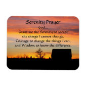 Magnet Flexible Serenity Prayer coucher du soleil Silhouette Photo (Horizontal)