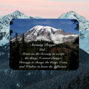 Magnet Flexible Serenity Prière Mont Rainier Photo