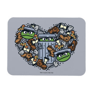 Magnet Flexible Sésame Sésame   Oscar the Grouch Doodle Heart