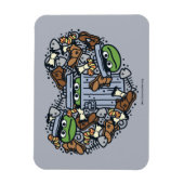 Magnet Flexible Sésame Sésame | Oscar the Grouch Doodle Heart (Vertical)