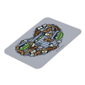 Magnet Flexible Sésame Sésame | Oscar the Grouch Doodle Heart (Côté Gauche)