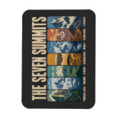Magnet Flexible Seven Summits Mountain Landmarks Illustration (Vertical)