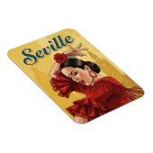 Magnet Flexible Séville Espagne Danseur de flamenco en rouge (Côté Droit)