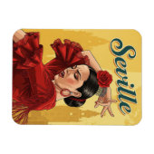Magnet Flexible Séville Espagne Danseur de flamenco en rouge (Horizontal)