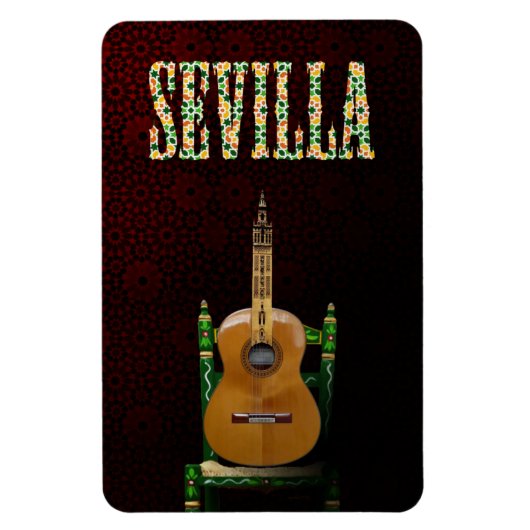 Magnet Flexible SÉVILLE. Guitare flamande avec Girouette de (Vertical)