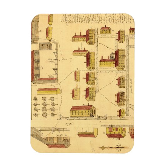 MAGNET FLEXIBLE SHAKER VILLAGE MAP, 1849 (Vertical)