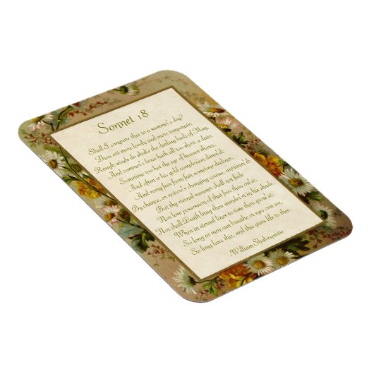 Magnet Flexible Shakespeare Sonnet 18 (Côté Droit)