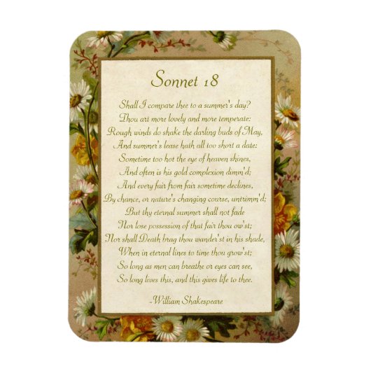 Magnet Flexible Shakespeare Sonnet 18 (Vertical)