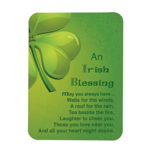 Magnet Flexible Shamrock vert d'Irlande Blessings (Vertical)