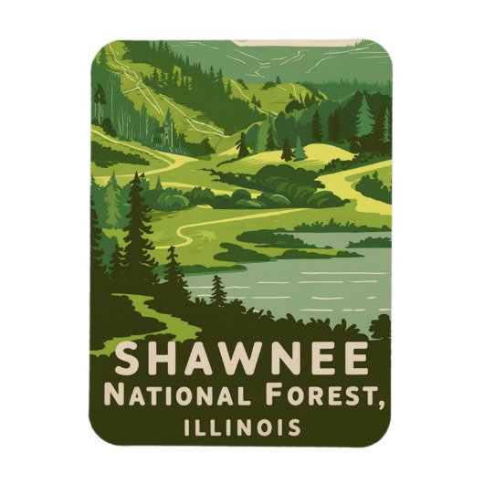 Magnet Flexible Shawnee National Forest Retro Travel (Vertical)